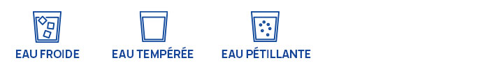 eau froide - eau tempérée - eau pétillante